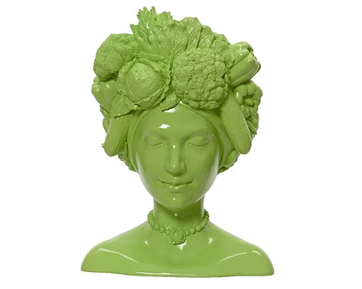 Vase Head Vegetables - Green (35.5x17.2cms)