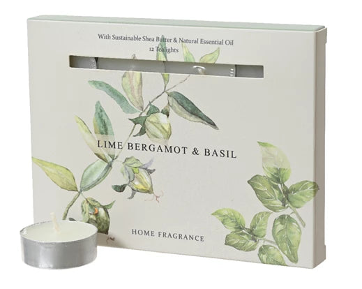 Tealight Scented Giftbox - Lime Bergamot and Basil