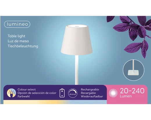 LED Floor Lamp - Battery Operated - White (37x11cm)