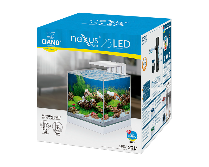 Ciano Nexus Pure 25 Aquarium With LED Lights 22 Litre