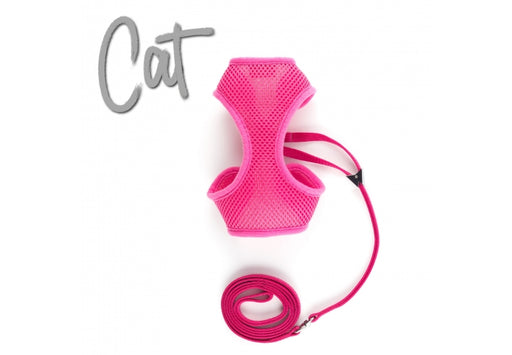 Ancol Soft Cat Harness & Lead Set Pink Large 17cm