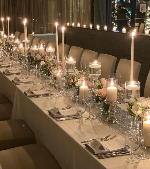Candlelight and Flowers Designed For Long Tables