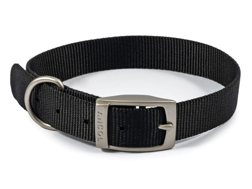 Dog Collar Nylon Black 18" Size 35 - 43cm