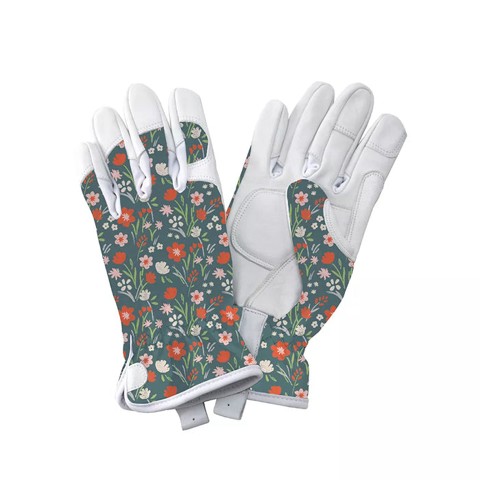 Kent and Stowe Leather Gloves Meadow Flowers Small