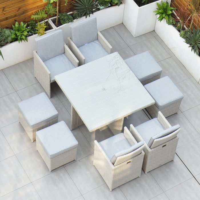 Sorrento - 4 Seater Cube Set (White Washed)