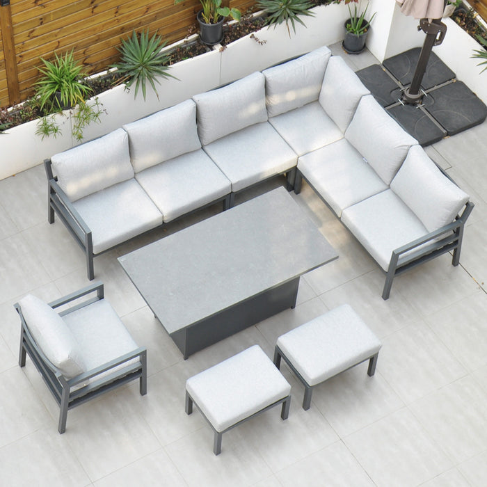 Panama Corner Set with Rising Table & Chair (Dark Grey)