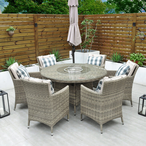 Dumont - 6 Seat Set with 135cm Round Table Natural