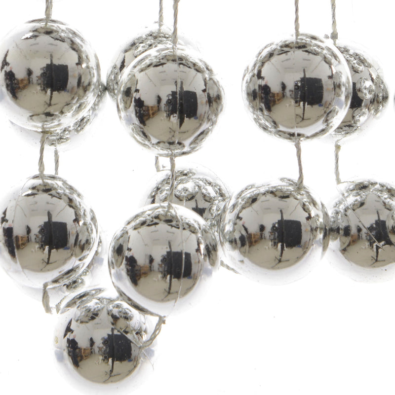 Christmas Decorative Bead Garland Silver 2.7m