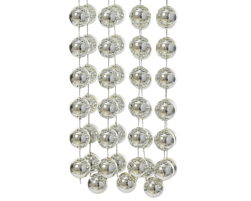 Christmas Decorative Bead Garland Silver 2.7m