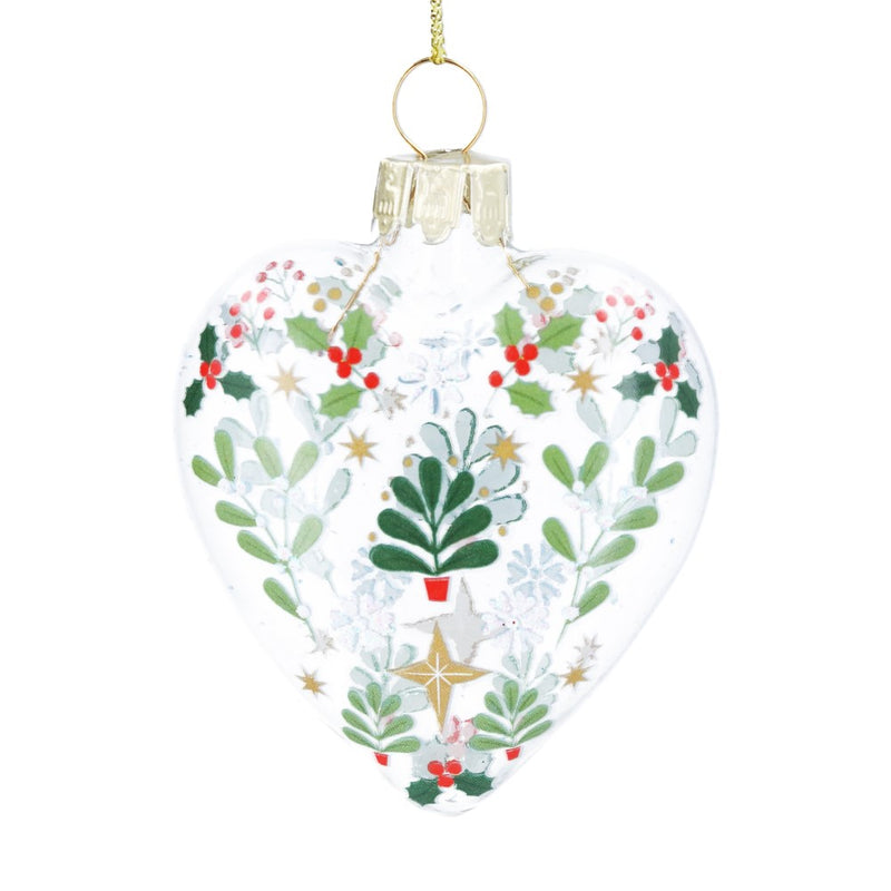 Clear Alpine glass heart Christmas decoration – Gisela Graham