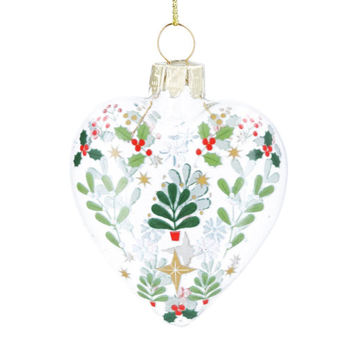 Clear Alpine glass heart Christmas decoration – Gisela Graham