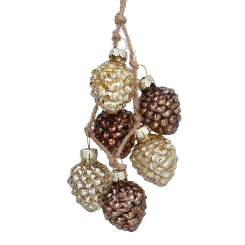 Pinecone cluster glass Christmas decoration – Gisela Graham