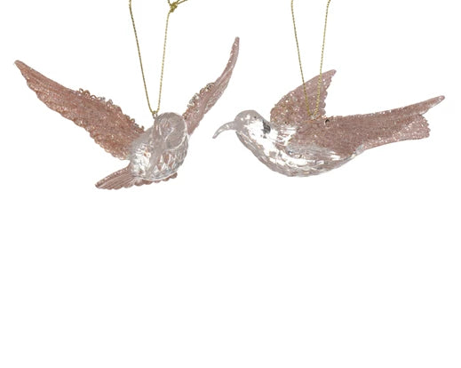 Hummingbird In Pink with Glitter (14x5 cm)