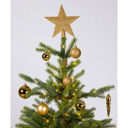 Shatterproof Baubles Light Gold 8 cm – 33-Piece Set – additional view
