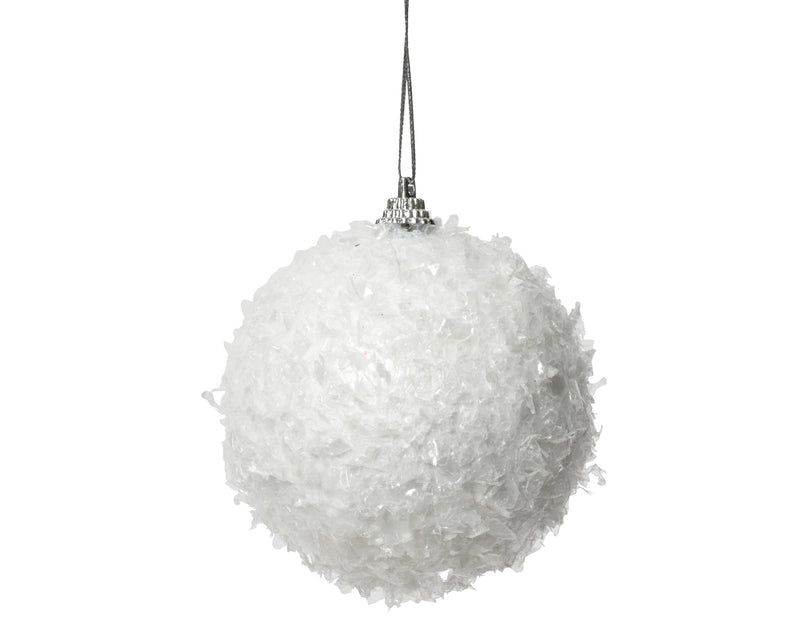 Snow-Finish Foam Christmas Bauble – Winter White – 8 cm