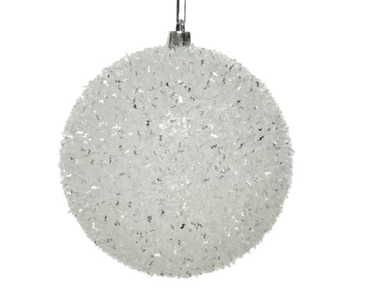 Christmas Bauble With Ice Finish Glitter (10 cm)
