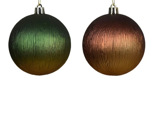 Hanging Christmas Bauble Green/Bronze (8cm)