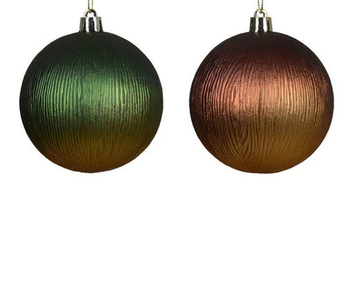 Hanging Christmas Bauble Green/Bronze (8cm)