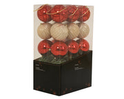 Shatterproof Baubles Christmas Red 20 cm – 5-Piece Set – alternate view