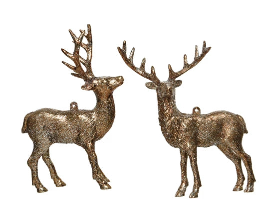 Christmas Hanging Decoration Deer With Antlers (14x5 cm) Sold Individually