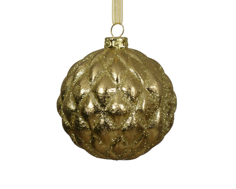 Shatterproof Bauble Light Gold 8 cm