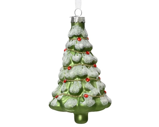 Glass Christmas Decoration Tree Green 7.5 cm