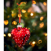 Glass Christmas Hanging Decoration Heart 10.2 cm – 2 Assorted Colours – additional view