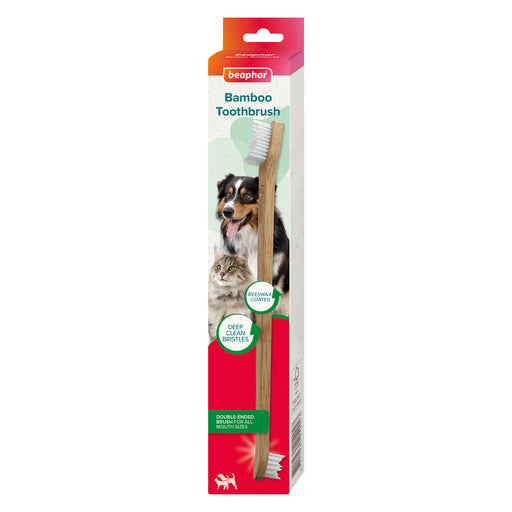 Beaphar Double-Ended Bamboo Toothbrush for Dogs & Cats