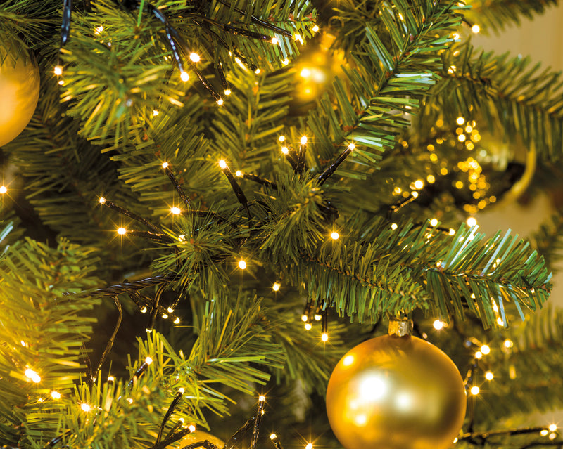 Lumineo Cluster Twinkle 1128 Warm White Christmas Lights Green Cable 10.5m