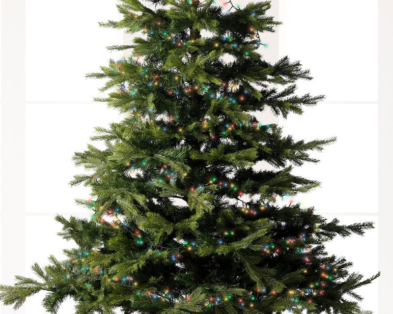 1000 Lumineo Compact Twinkle Multi Colour Christmas Lights Green Cable 22.5m