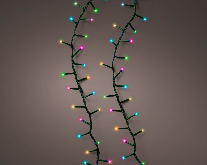 1000 Lumineo Compact Twinkle Soft Multicolour Christmas Lights With Green Cable 22.5m