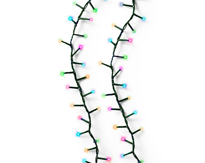 1000 Lumineo Compact Twinkle Soft Multicolour Christmas Lights With Green Cable 22.5m