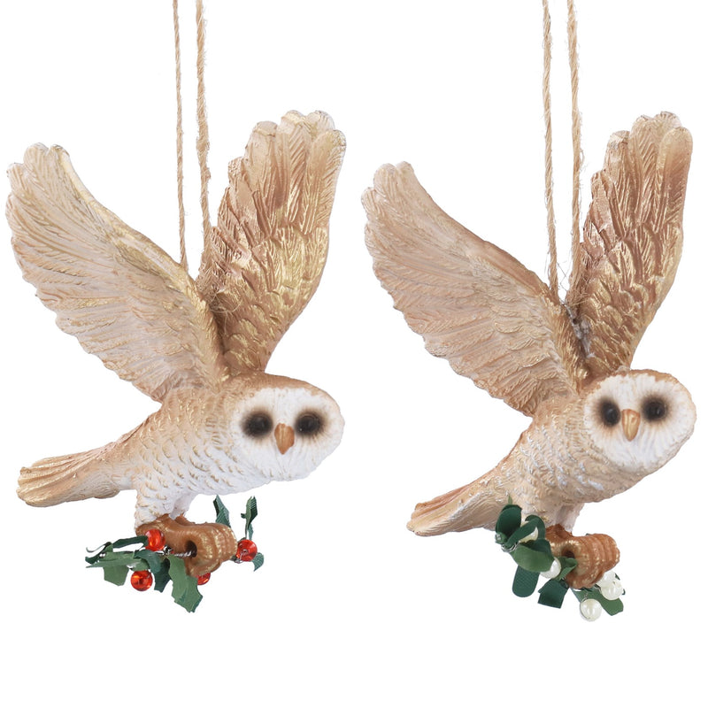 Christmas Decoration Woodland Owl Holly Ivy Berries (Sold individually)