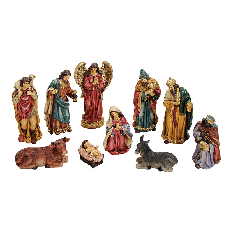 Christmas Nativity Set of 10 Figures (7cm-21cm)