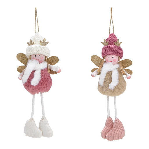 Pink Fabric Hanging Angel 21 cm - assorted design, sold separately
