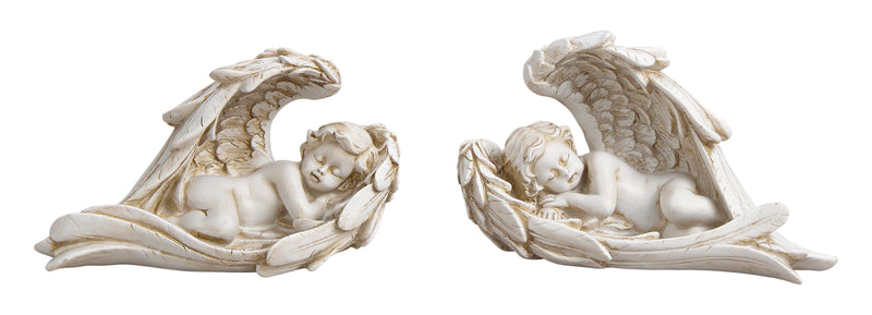 Christmas Decoration Angel Lying in Wing White (14x8x6cm) Sold individually
