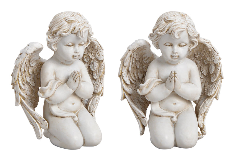 Christmas Decoration Angel Kneeling In Prayer White (11x14x7cm) Sold individually