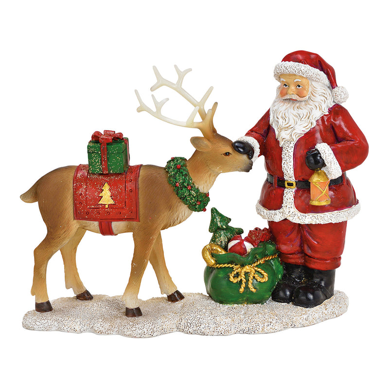 Christmas Decoration Santa Claus with deer 19x15x8cm