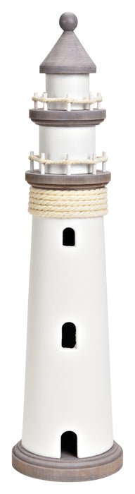 Lighthouse Ornament Wood White (12x48x12cm)