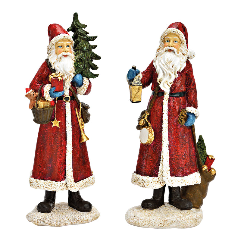 Christmas Decoration Santa Claus With Tree or Lamp 12x27x9cm Sold individually