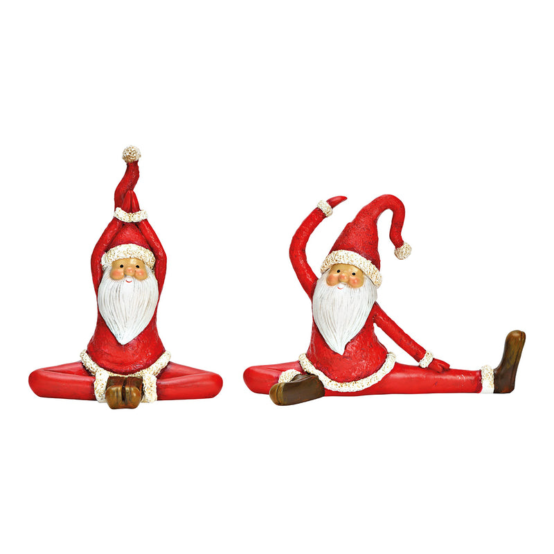 Christmas Decoration Yoga Santa Claus Red 15x19x9cm Sold individually