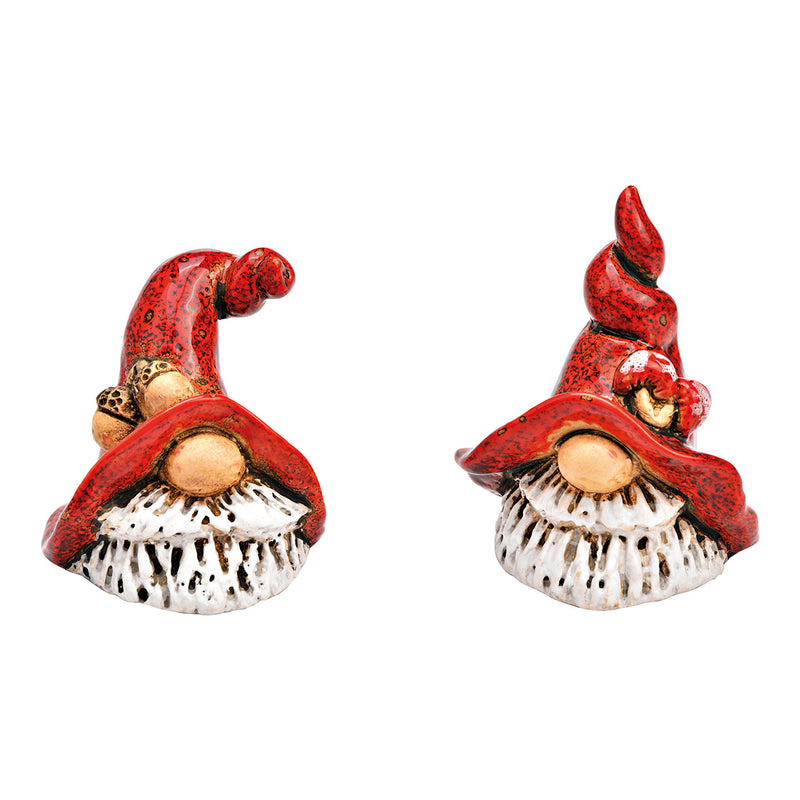 Christmas Decoration Stoneware Gnome Red 8x10x7cm Sold inidividually