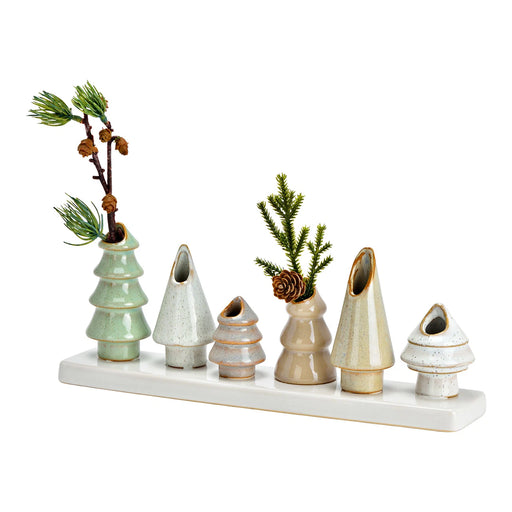 Beige & Green Stoneware Vase 11 cm - assorted design, sold separately