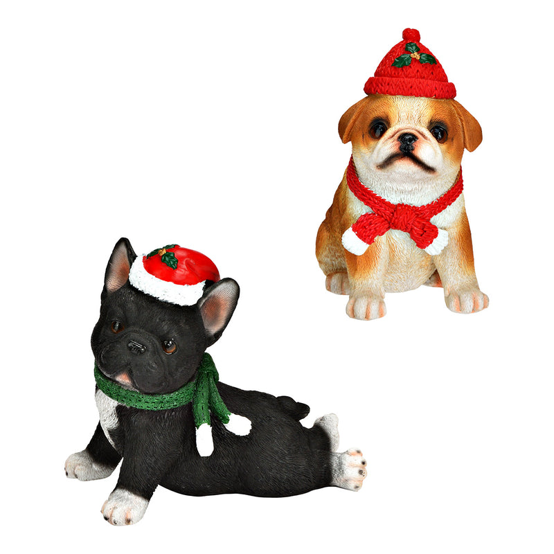 Dog with Cap & Scarf 12 cm - 2 Assorted Designs