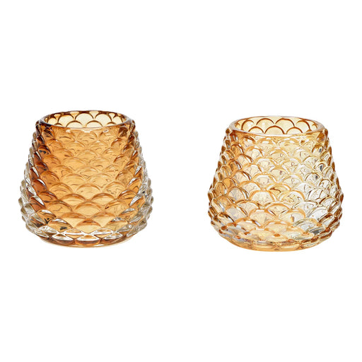 Brown Glass Pine Cone Lantern 7 cm - assorted design, sold separately