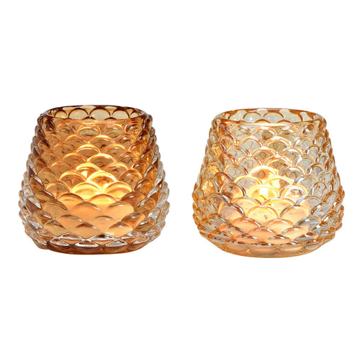 Brown Glass Pine Cone Lantern 7 cm - assorted design, sold separately