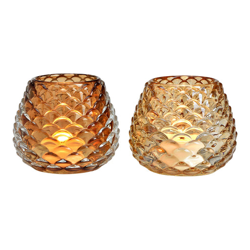 Brown Glass Pine Cone Lantern 10 cm - assorted design, sold separately
