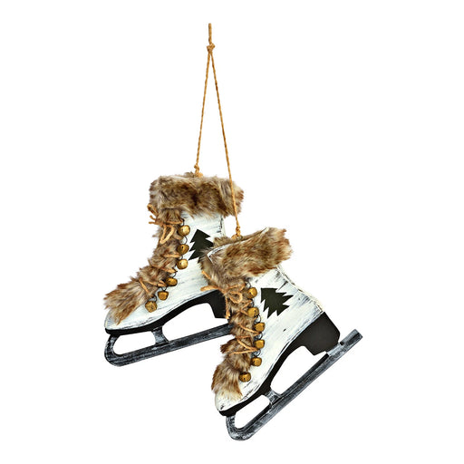 Grey Wooden Hanging Ice Skates 21 cm