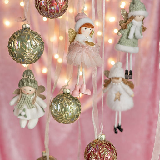 White Fabric Hanging Angel 18 cm - assorted design, sold separately