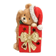 LED Bear with Christmas Gift 16 cm